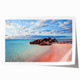 Extra large rolled print of a Crete, Greece scenery with vibrant blues and whites, ideal for art wall dining room.