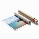 Extra large wall art depicting Crete, Greece scenery with floral accents in pastel shades on rolled canvas.