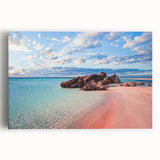 Black and white stretched canvas of a serene Crete landscape, ideal for kitchen wall art or bedroom ambiance.