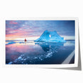 Extra large rolled print of a Greenland scenery with vibrant green and blue tones, suitable for art wall dining room.