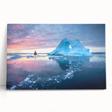 Black and white photograph of Greenland scenery on large stretched canvas, suitable for kitchen wall art.