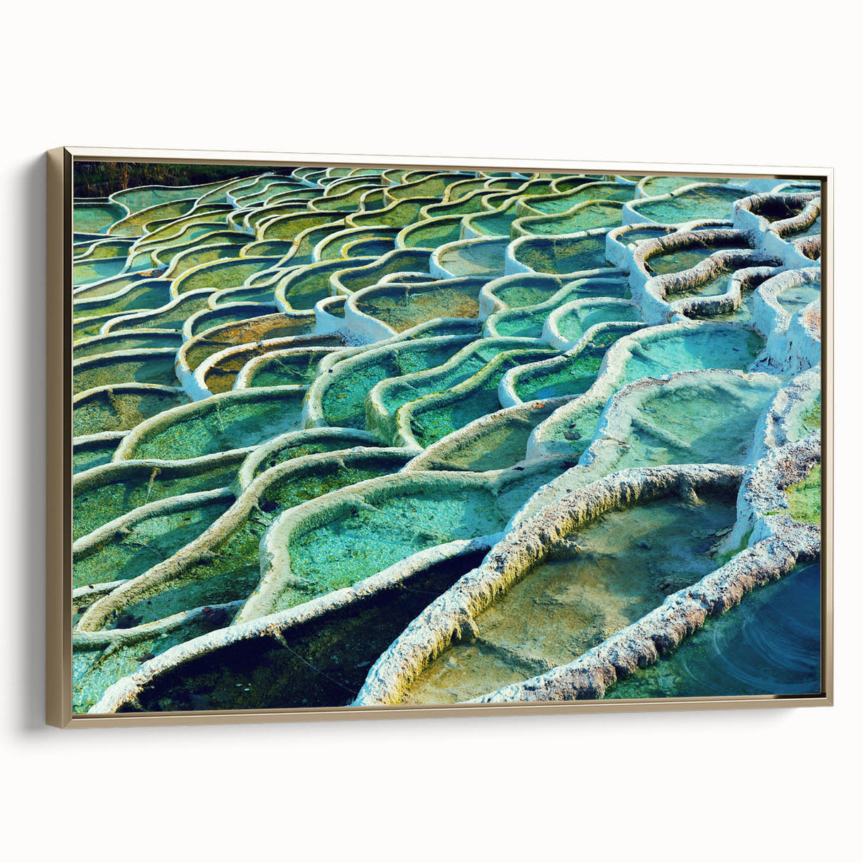 Framed canvas depicting a vintage-style Hungarian landscape in muted gold and black tones, ideal for bedroom wall art.