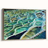 Framed canvas depicting a vintage-style Hungarian landscape in muted gold and black tones, ideal for bedroom wall art.