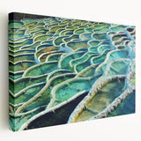 European cityscape on large stretched canvas with muted earth tones, ideal for kitchen wall art.