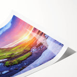 Extra large wall art featuring line art flowers in muted earth tones on a rolled canvas.