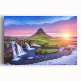 Black and white photograph of Icelandic scenery on stretched canvas, suited for kitchen wall art or bedroom.