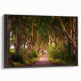 Black and white framed canvas of a vintage Irish landscape, ideal for bedroom wall art.