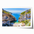 Extra large rolled print of a European scenery in Capri with vibrant floral elements, ideal for art wall dining room.