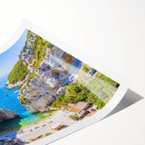 Extra large wall art featuring line art flowers in muted tones on a rolled canvas, ideal for large living room decor.