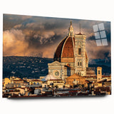 Large abstract wall art of Florence scenery in acrylic print, ideal for bedroom or dining room ambiance.