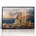 Large abstract wall art of Florence scenery in muted earth tones on a framed acrylic, suitable for modern living room decor.