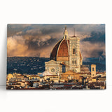 Black and white stretched canvas depicting Florence scenery, ideal for kitchen wall art.