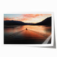 Rolled print of Lake Como with floral accents in soft pastel shades, ideal for art wall dining room decor.
