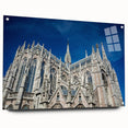 Acrylic print of a Milan cityscape featuring muted earth tones and modern style, suitable for dining room decor.