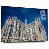 Acrylic print of a large abstract Milan scenery in muted earth tones, ideal for bedroom or dining room art.