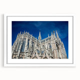 Textured abstract art print of Milan scenery in muted earth tones on a framed white mat, ideal for bedroom art.