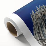 Art Deco poster of Milan scenery in pastel shades on rolled canvas, ideal for nursery wall art or dining room decor.