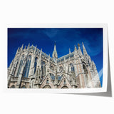 Extra large rolled print of Milan scenery with floral accents in muted earth tones.