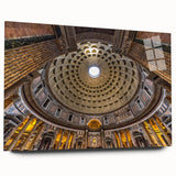 Acrylic print of a large abstract depiction of Rome with muted earth tones, ideal for bedroom or dining room art.