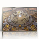 Acrylic print of Rome scenery with silver frame, mid-century modernist style, suitable for modern art wall decor.