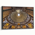 Black and white framed canvas of Rome landscape, ideal for bedroom decor, featuring vintage poster art style.