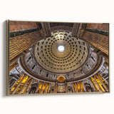 Framed canvas of a vintage-style Rome landscape in muted gold and black tones, ideal for bedroom wall decor.