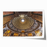 Rolled print of Rome scenery with soft pastel shades, ideal for art wall dining room.