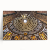 Black and white stretched canvas of Rome's architecture, ideal for kitchen wall art.