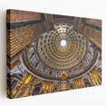 Rome cityscape on large stretched canvas with warm earthy tones, ideal for kitchen wall art.