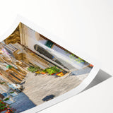 Extra large wall art featuring line art flowers in monochrome, ideal for large living room decor, printed on rolled canvas.