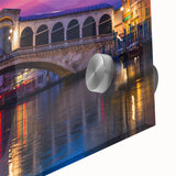 Acrylic print of a Venice scenery with muted earth tones, ideal for dining room art in a mid-century modernist style.