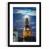 Colorful abstract art print of a European scenery in Latvia, featuring vibrant hues on a textured, extra large framed canvas.