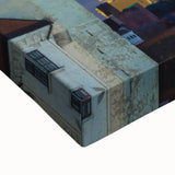 Black and white landscape art painting of a European scenery on large stretched canvas, ideal for bedroom wall decor.