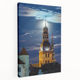 Large canvas print of a European cityscape in muted earth tones, ideal for kitchen wall art.