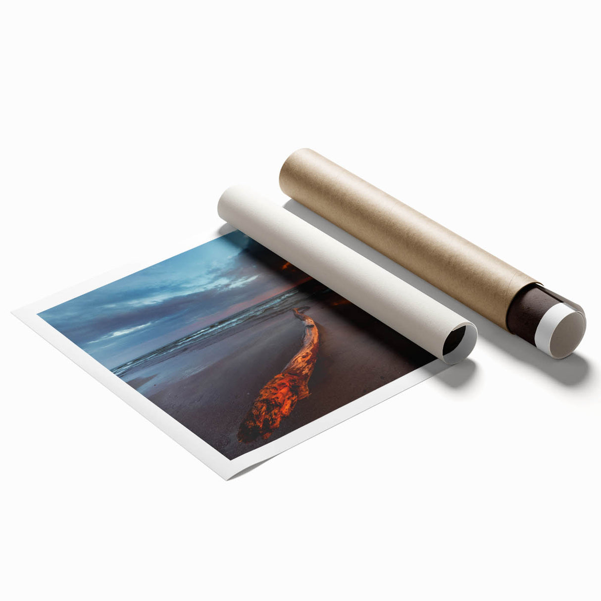 Extra large rolled print of a Lithuanian scenery with vivid floral elements.