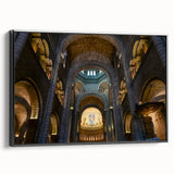 Black and white framed canvas of vintage Monaco landscape, ideal for bedroom wall art.