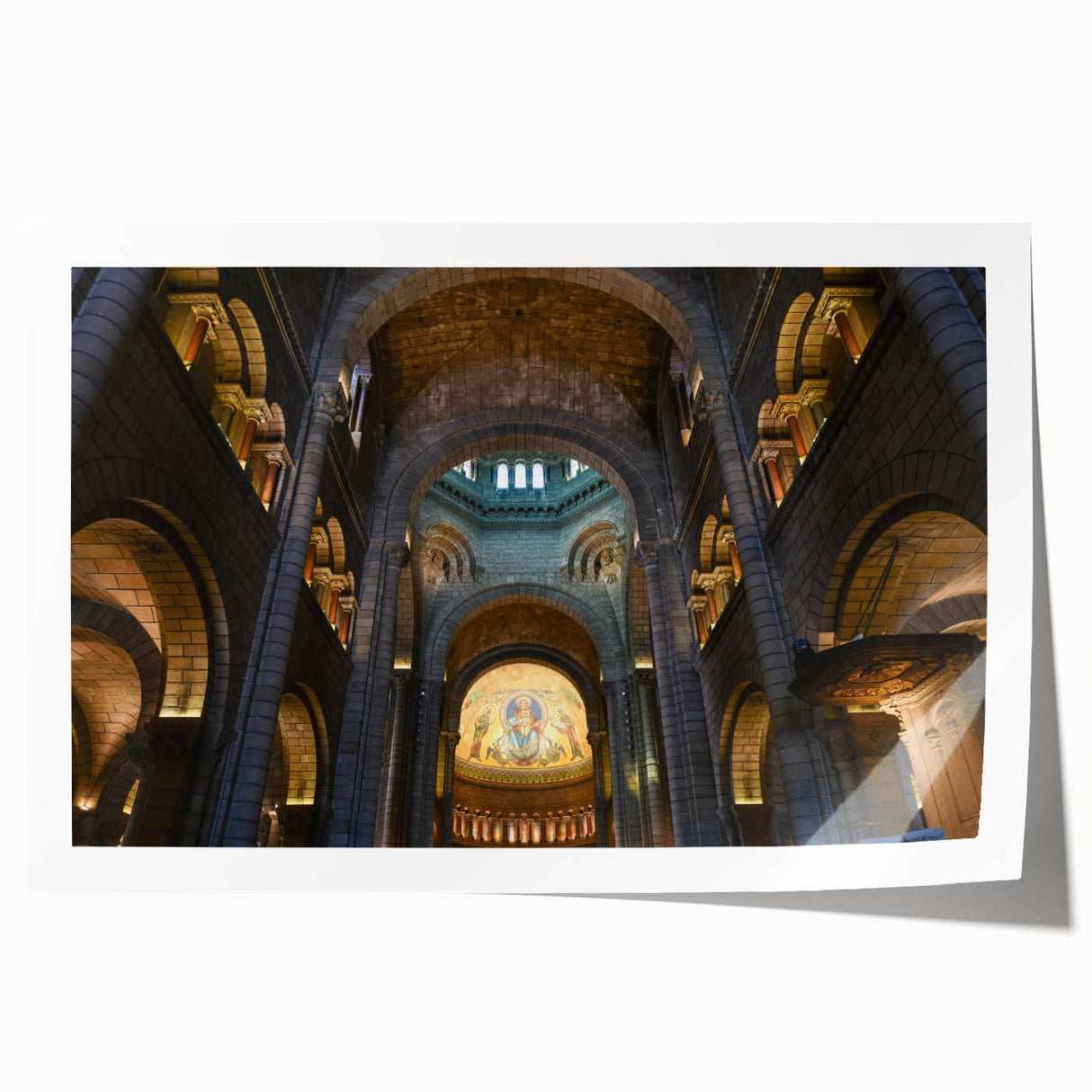 Scenic Monaco landscape in pastel shades on a rolled canvas, ideal for dining room decor.