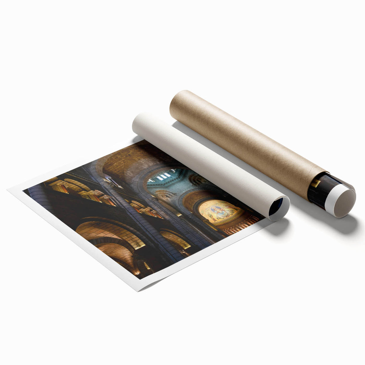 Extra large rolled print of Monaco scenery with vibrant floral elements, ideal for classy bathroom wall art.