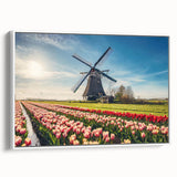 Vintage poster art of a colorful European scenery on a large framed canvas, suitable for living room decor.