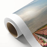 Art Deco poster of a scenic European landscape in muted colors on rolled canvas, ideal for nursery wall art.