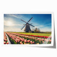 Rolled print of a European scenery with vibrant green and blue tones, ideal for art wall dining room.