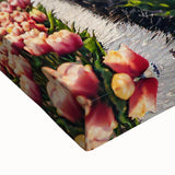 Large art of a black and white Dutch landscape painting on stretched canvas, suitable for bedroom decor.