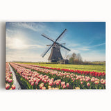 Black and white stretched canvas of a European cityscape with large art design.