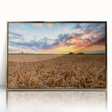 Art deco poster of a European scenery in Poland, framed in gold acrylic, ideal for nursery wall art.