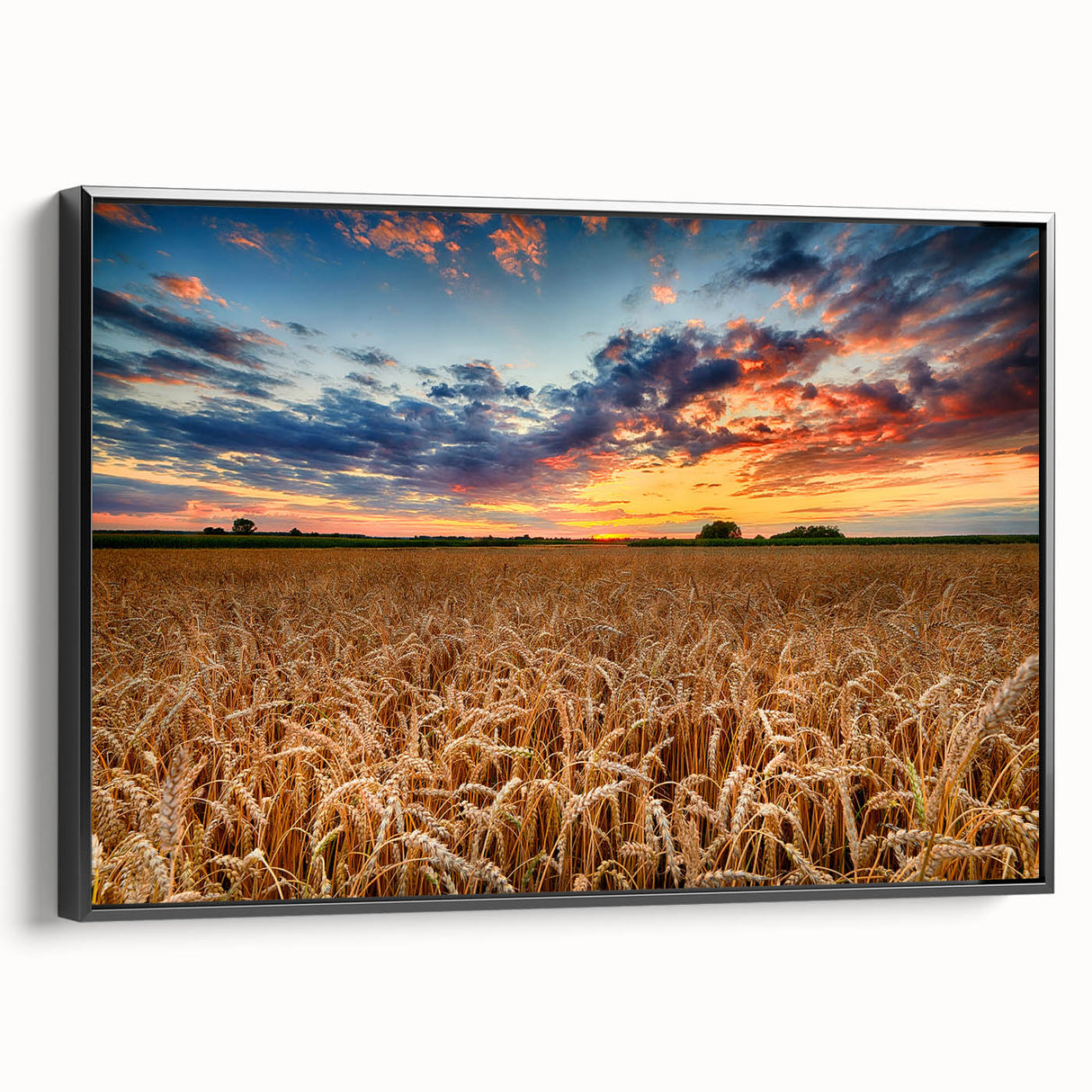 Black and white landscape art painting of a European scenery on framed canvas, suitable for bedroom wall decor.