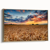 Framed canvas depicting a vintage Polish landscape in black and gold tones, ideal for bedroom wall art.