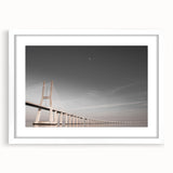 Textured abstract art print of Lisbon scenery in muted earth tones on a framed canvas, suitable for bedroom decor.