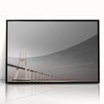 Large abstract wall art featuring Lisbon scenery in black and white tones on a framed acrylic.