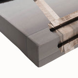 Black and white landscape art painting of Lisbon on stretched canvas, ideal for bedroom wall decor.