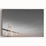 Black and white photograph of Lisbon cityscape on stretched canvas, suitable as kitchen wall art or for bedroom ambiance.